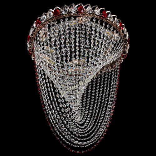 Люстра ﻿Жасмин Веер красная в Подольске Гусь Хрустальный