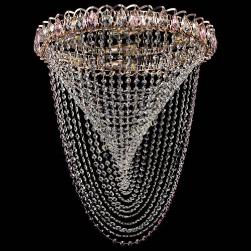 Люстра ﻿Жасмин Веер розовая в Подольске Гусь Хрустальный