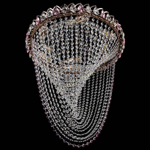 Люстра ﻿Жасмин Веер розовая в Подольске Гусь Хрустальный