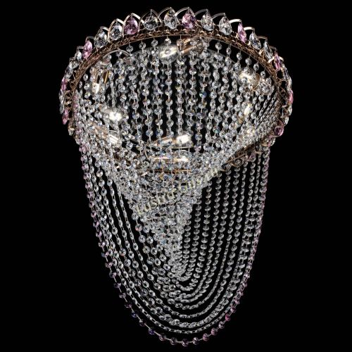 Люстра ﻿Жасмин Веер розовая в Подольске Гусь Хрустальный