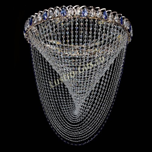 Люстра ﻿Жасмин Веер синий в Подольске Гусь Хрустальный