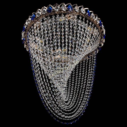 Люстра ﻿Жасмин Веер синий в Подольске Гусь Хрустальный