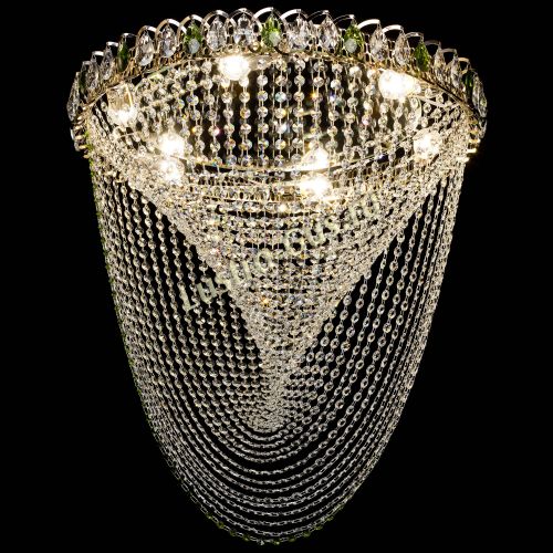 Люстра ﻿Жасмин Веер зеленый в Подольске Гусь Хрустальный