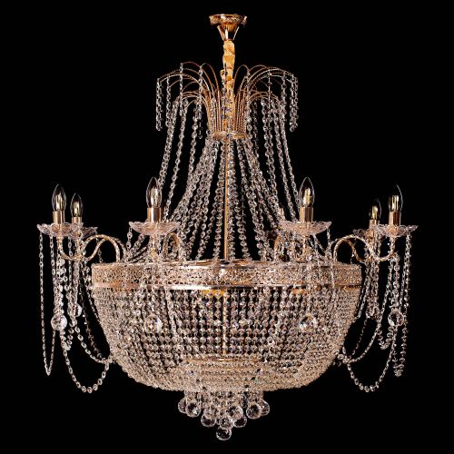 Люстра Валенсия №10 - 16 ламп рожковая в Подольске Гусь Хрустальный