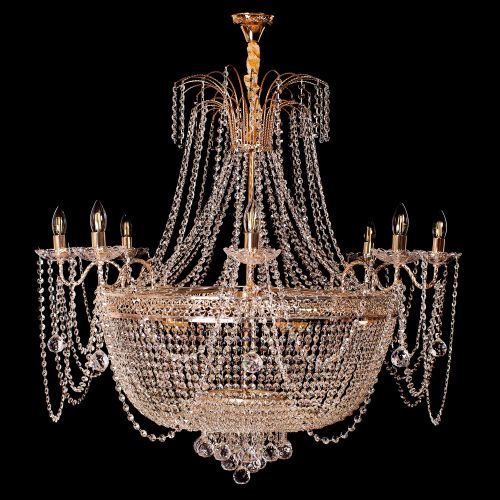 Люстра Валенсия №10 - 16 ламп рожковая в Подольске Гусь Хрустальный